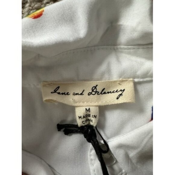 Jane and Delancey Hearts LBGT Pride button up collar T-shit Womens Size Medium - Picture 9 of 15
